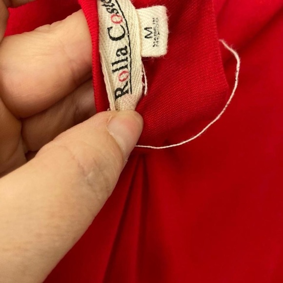 Rolla Coster Free People Vibrant Red twist in front Dress M - Picture 4 of 4